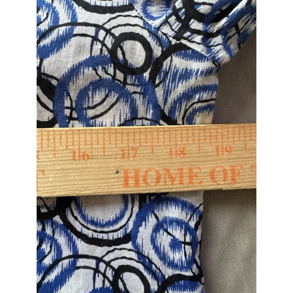 Michael Kors‎ Tunic Women Medium Blue Abstract Applique Cotton Top Cruise